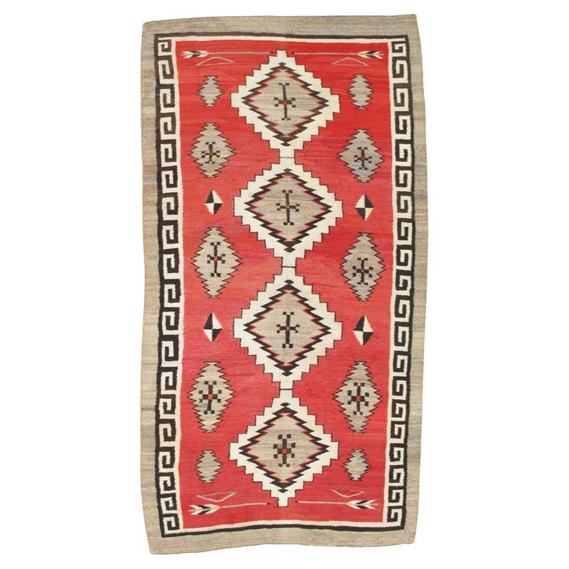 Authentic Navajo Rug c.1920 – Handwoven Native American Textile Geometric Design For Sale - Image 18 of 18