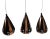 Droplet Pendant Lights in Copper by Werner Schou for Coronell Electrical Denmark, 1960s, Set of 3 For Sale