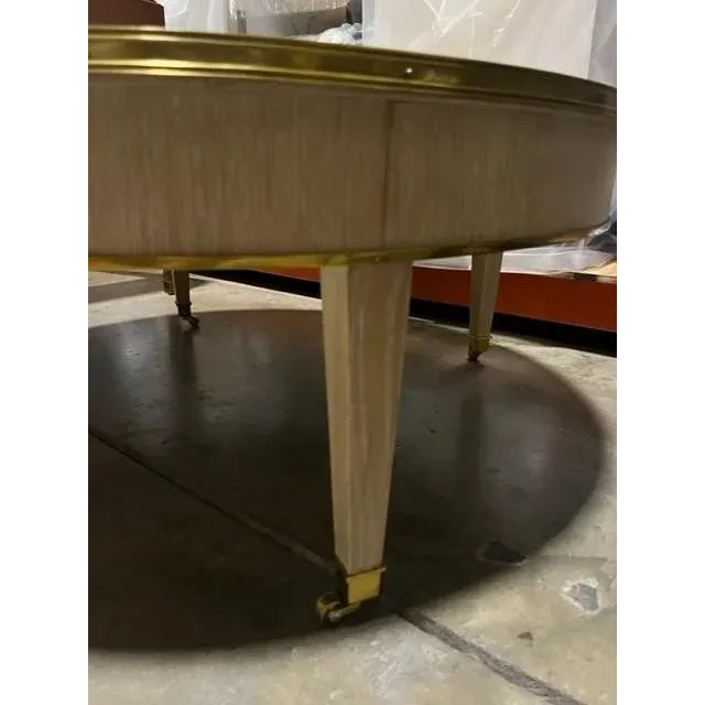 Traditional Highland House Basile Cocktail Table in Blonde Oak and Brass For Sale - Image 3 of 5