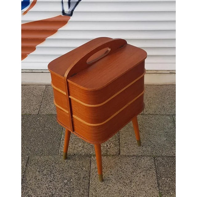 Mid-Century Danish Teak Sewing Cabinet, 1960s, in Very Good conditions. Designed 1960 to 1969