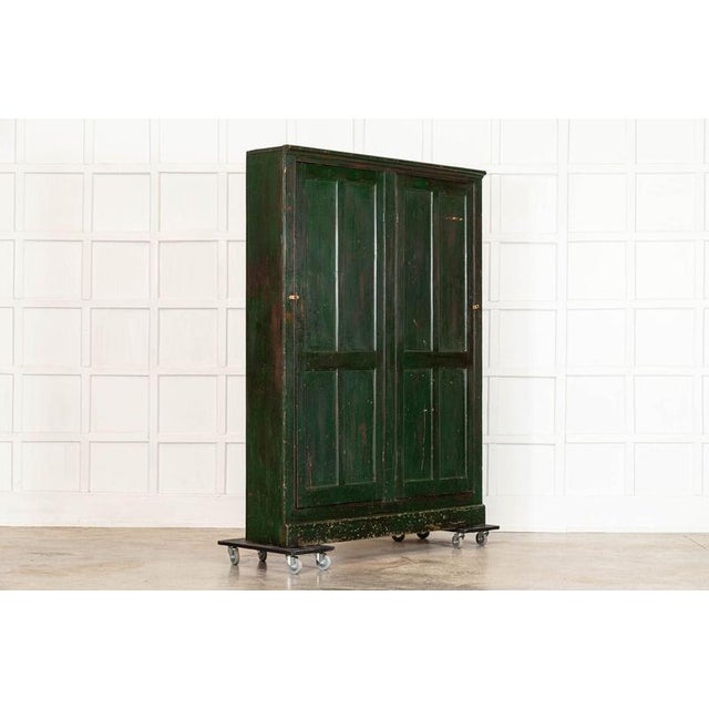 Large 19th Century English Pine Painted Cupboard, 1890 For Sale - Image 4 of 17