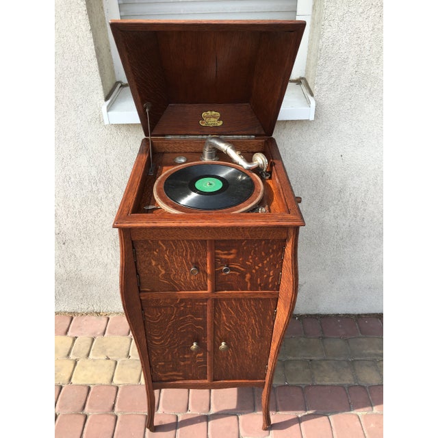 Wood Gramophone in a Cabinet from Jupiter Mark Bevete, 1920s For Sale - Image 7 of 18