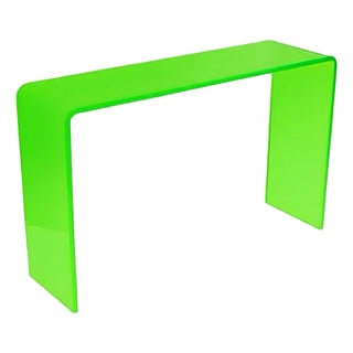 Neon Green Acrylic Console Table For Sale