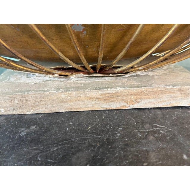 Vintage Wrought Iron and Copper Decorative Centerpiece Bowl / Jardinière For Sale - Image 4 of 13