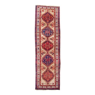 1910s Antique Medallion Hand-Knotted Runner For Sale