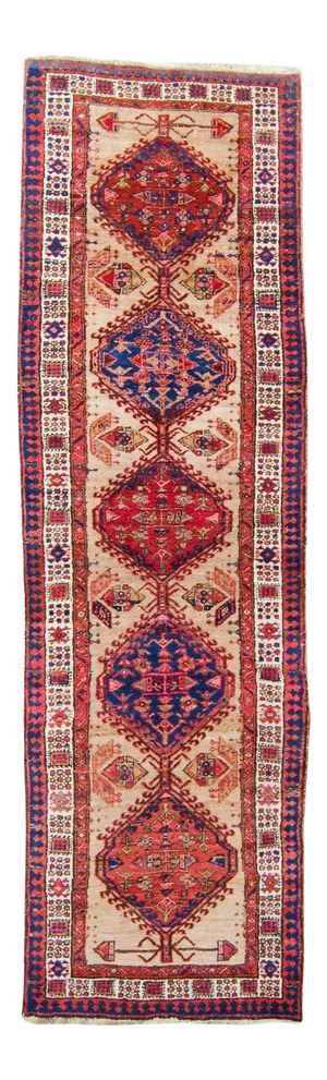 1910s Antique Medallion Hand-Knotted Runner