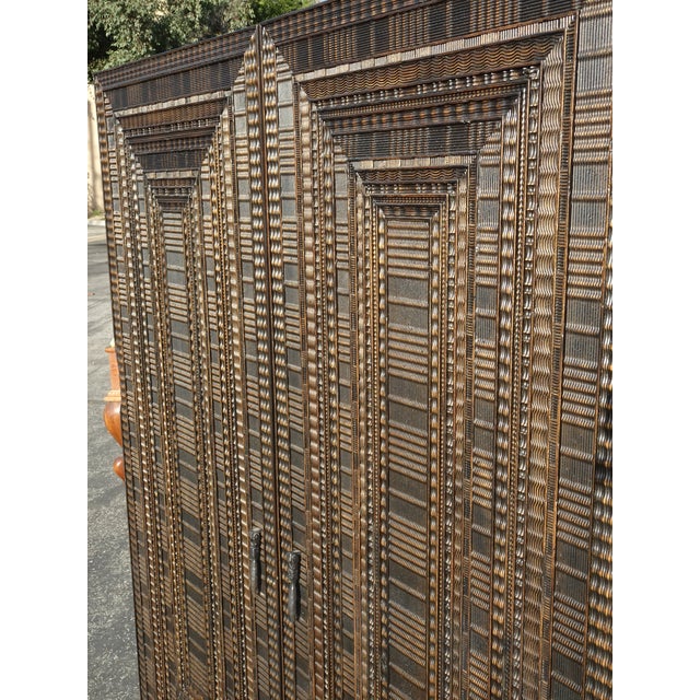 Alfonso Marina Kapelle Armoire Storage Cabinet Brown W Ornate Frame For Sale In Los Angeles - Image 6 of 18