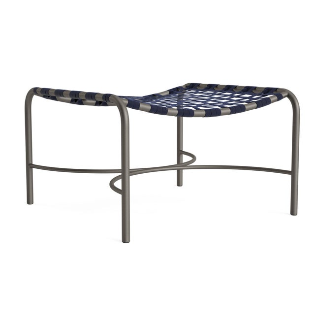 Not Yet Made - Made To Order Brown Jordan Kantan Aluminum Suncloth Ottoman, Mica frame with Marine fabric For Sale - Image 5 of 11