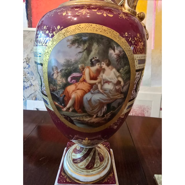 Antique Pair of Royal Vienna Palace Ewers Neoclassical For Sale - Image 12 of 16