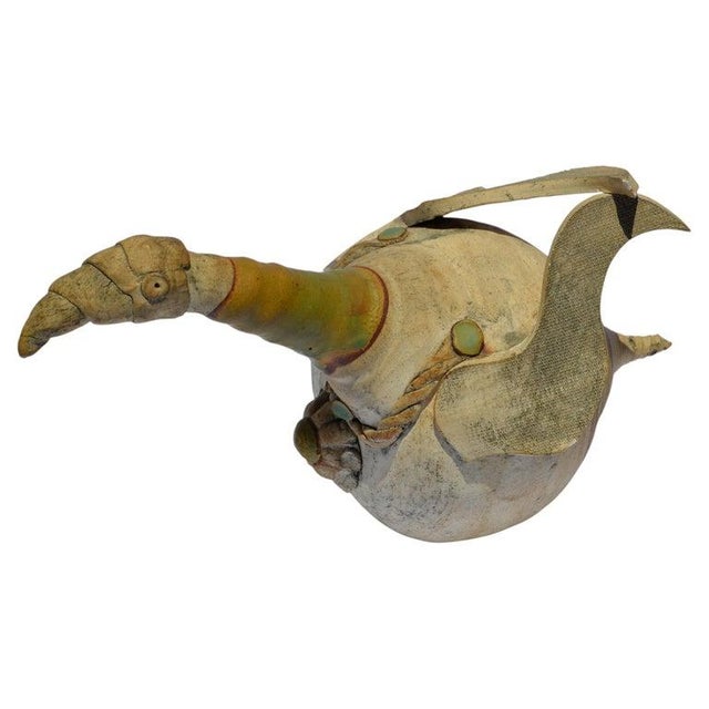 1950s Italian Mixed Media Ceramic, Clay, Terracotta abstract Bird Sculpture in the Style of Argentine Artist María Eugenia...