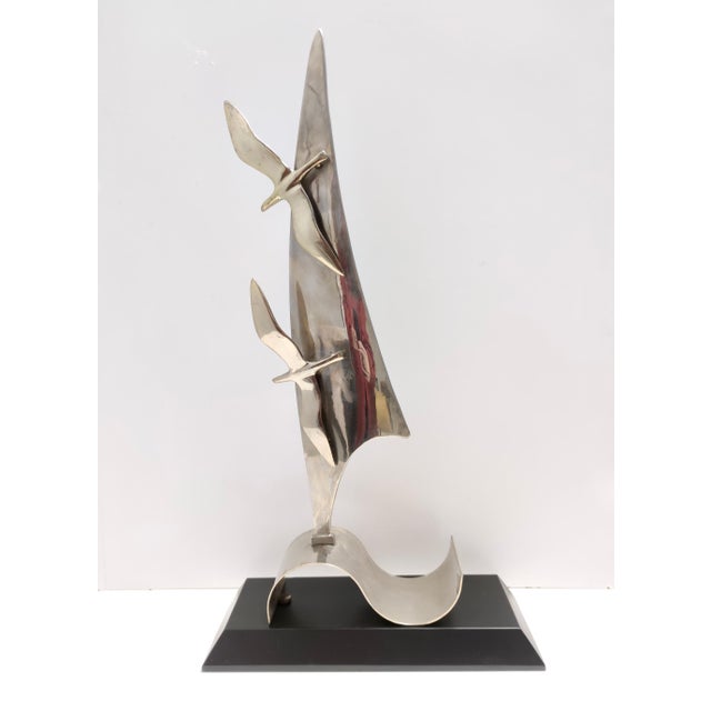 Vintage Brass Sail Boat and Seagulls Object For Sale - Image 12 of 12