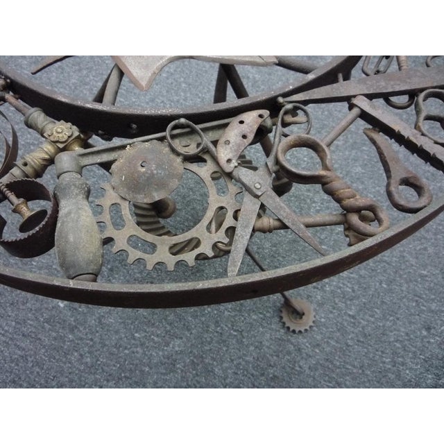 Brown Brutalist Artist Iron Table, 1950s For Sale - Image 8 of 14