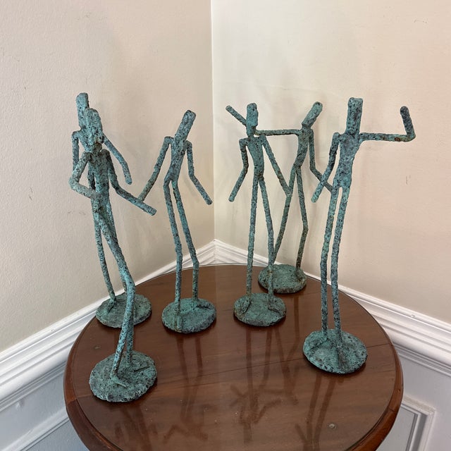 Early 21st Century Bronze Artist Made Brutalist Style Sculpture Set of 6 For Sale - Image 9 of 10