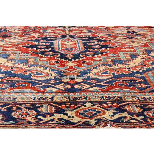 Early 20th Century Antique Persian Heriz Rug, 09'08 X 12'10 For Sale - Image 5 of 10