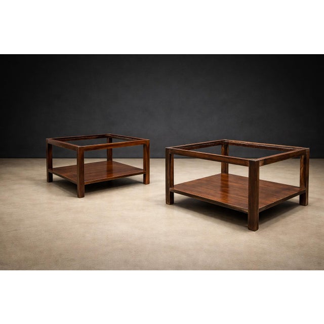 Sergio Rodrigues Pair of Brazilian Rosewood and White Marble Side Tables, Brazil, 1960s- Lot 866 For Sale - Image 10 of 13