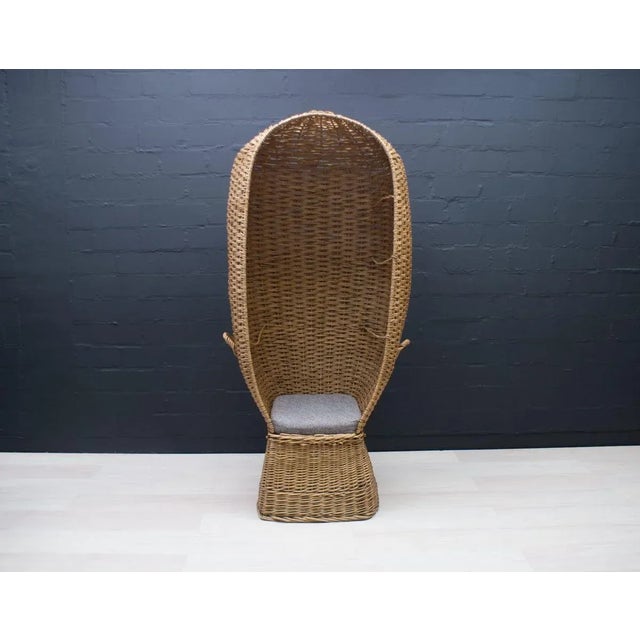 Mid-Century Modern Large Italian Rattan Lounge Chair, 1970s For Sale - Image 3 of 18
