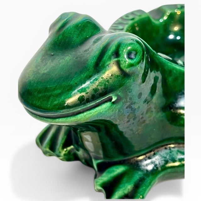 Vintage French Green Frog Ashtray Catchall Dijon For Sale - Image 9 of 12