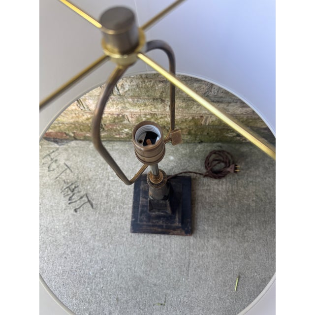 Vintage Black Wooden Table Lamp For Sale - Image 10 of 14
