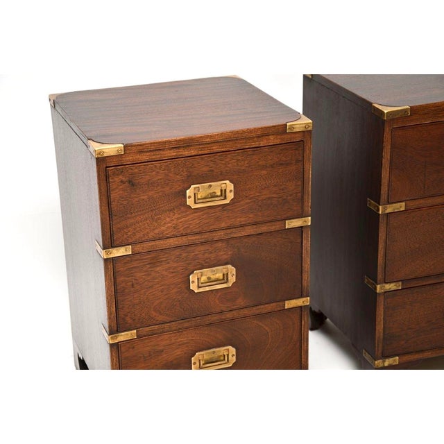 Antique Military Campaign Bedside Chests, 1930s, Set of 2 For Sale - Image 9 of 11