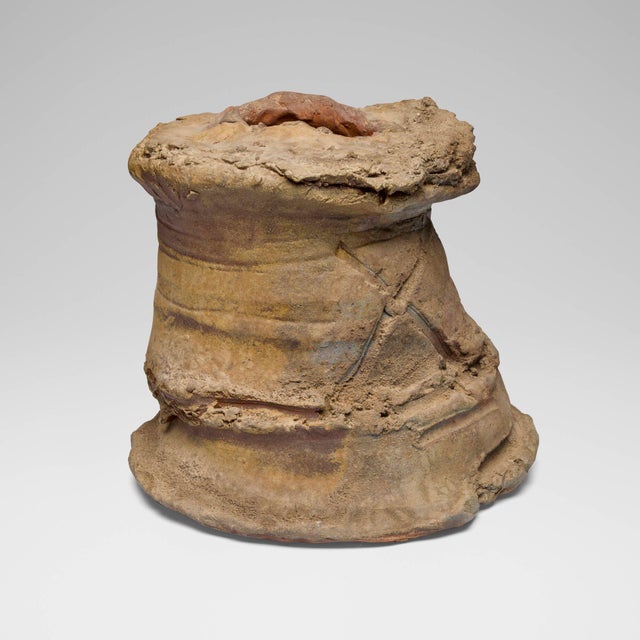 Peter Voulkos Untitled (Ice Bucket), 1989 Glazed and anagama-fired stoneware A substantial sculptural stoneware work by...