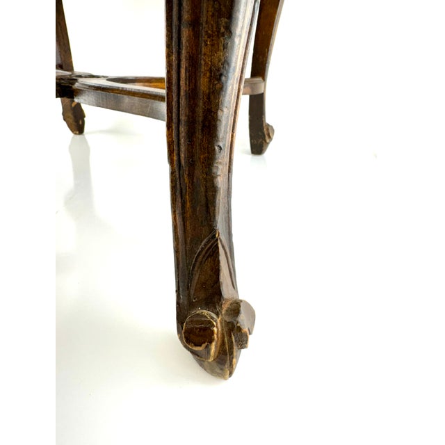 Antique Louis XV Style Carved Walnut Caned Side Chair With Floral Crest For Sale - Image 13 of 13