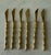 Set of 6 vintage gold plated cocktail knives with bamboo style handles and triangular shape tips.