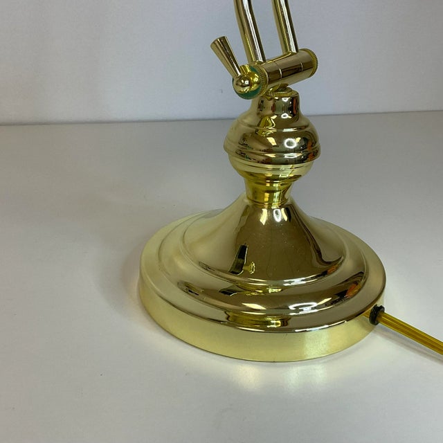 Metal 1970s Mid-Century Adjustable Brass Piano Desk Lamp For Sale - Image 7 of 7