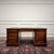 English Partner Desk with Burgundy Leather Top For Sale - Image 3 of 18