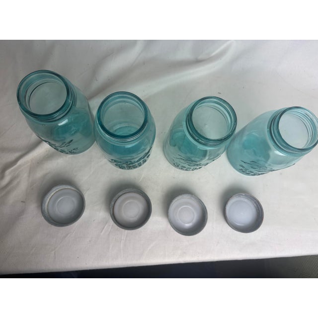 Antique Blue Glass Ball Jar 1920s For Sale - Image 11 of 11
