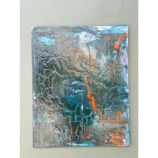 Vintage Abstract Expressionist Painting on Canvas For Sale - Image 9 of 12