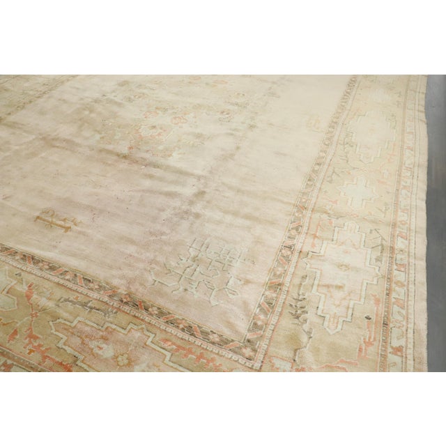 Light Pink Antique Zabihi Collection Light Pink Turkish Oushak Oversize Rug - 11'4" x 14'5" For Sale - Image 8 of 12