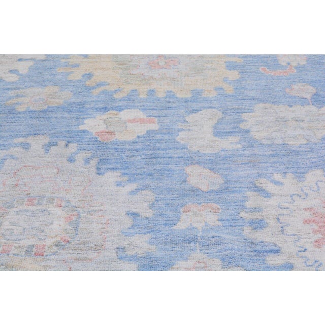 Turkish Vintage Turkish Anatolian Hand Knotted Organic Wool Fine Weave Rug,12'4"X15'2" For Sale - Image 3 of 6