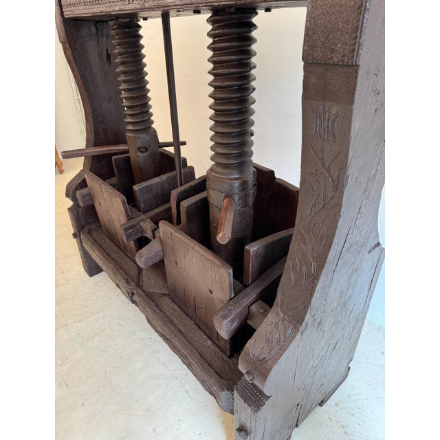Large Antique Rustic Wine Press For Sale - Image 14 of 18