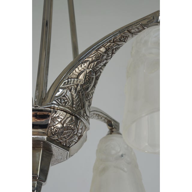 French Art Deco Chandelier by Degue & Vandamme 1920s France For Sale - Image 9 of 13