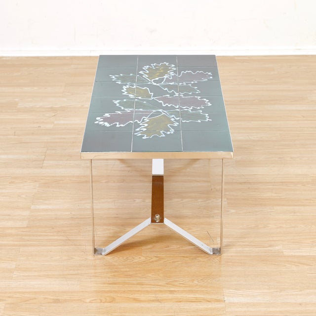 1970s Post Modern Chrome & Tile Coffee Table For Sale - Image 10 of 10