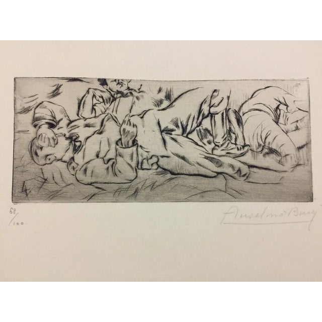 Spleen - Original Etching by Anselmo Bucci - 1917 1917 For Sale
