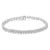 Elegant and timeless, this gorgeous sterling silver tennis bracelet features 1.0 carat total weight of round, miracle set...