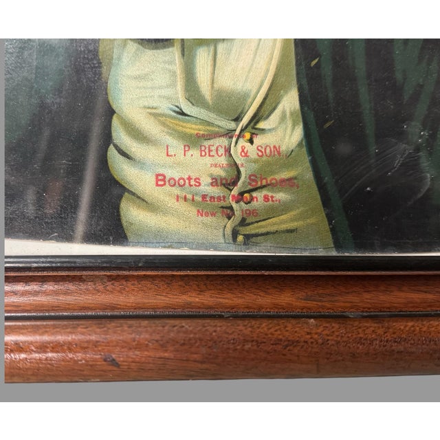 Antique Victorian Walnut Framed Advertising Die Cut Beck & Son Boots & Shoes New York For Sale - Image 4 of 6