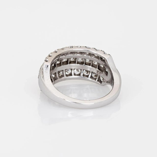Mid 20th Century 2ct French Cut Diamond Ring Vintage Platinum Band Sz 5.5 Estate Fine Jewelry For Sale - Image 5 of 7