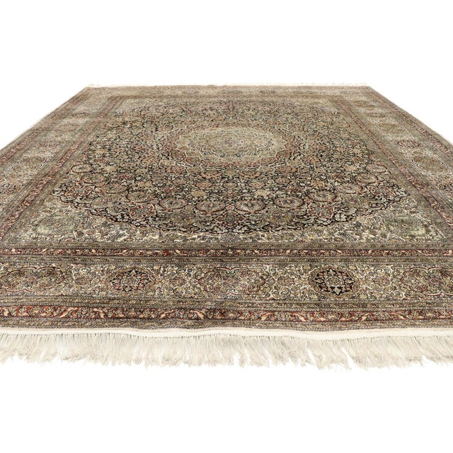 Traditional Vintage Turkish Silk Hereke Rug, 08'06 X 10'02 For Sale - Image 3 of 8