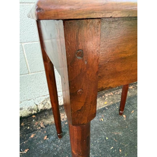 Antique Federal Style Solid Walnut Side Table. Circa 1940s For Sale - Image 13 of 17
