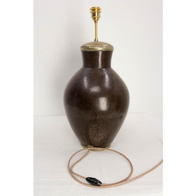 Terracotta Tadelakt Finishing Brown Table Lamp, 1970 For Sale - Image 6 of 8