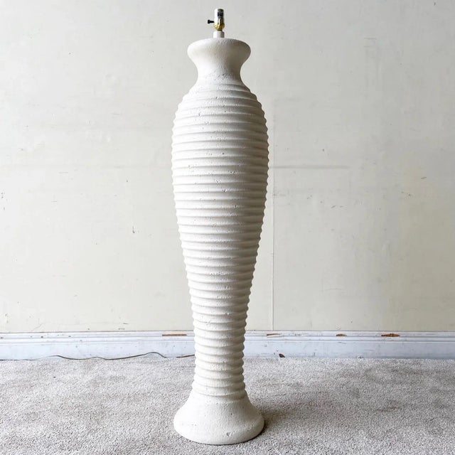 Postmodern Ribbed Ceramic Floor Lamp For Sale In Miami - Image 6 of 6