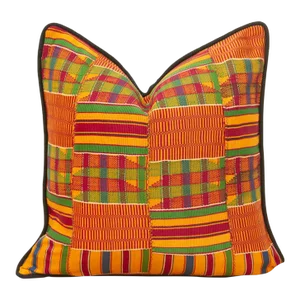 Akuapem Vintage African Kente Pillow Cover