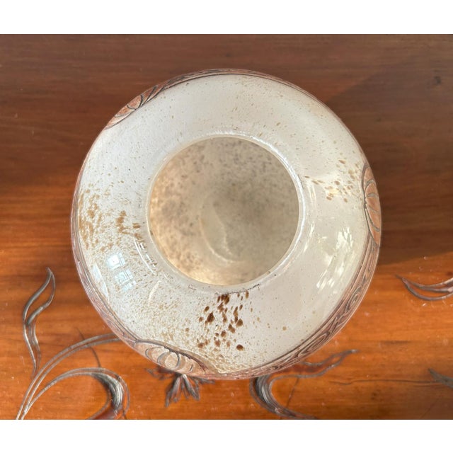 Brown Art Deco Glass Sphere Vase by Legras, 1920s For Sale - Image 8 of 11