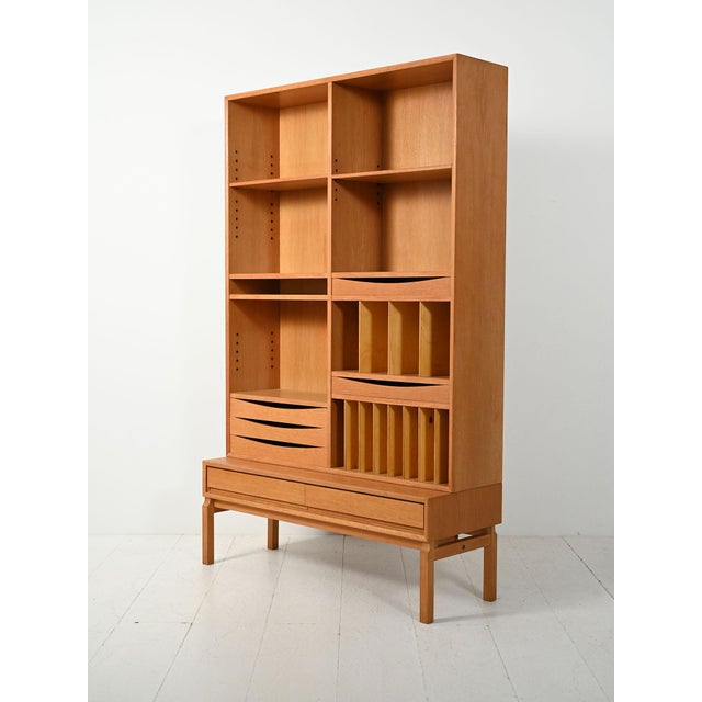 Modular Oak Bookcase by Marian Grabinski, 1960s For Sale - Image 4 of 10