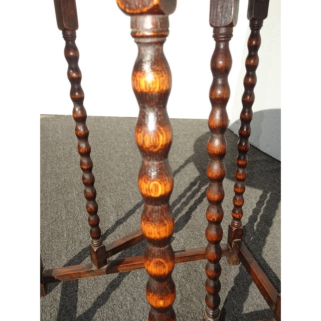 Antique Barley Twist Drop Leaf Side Table ~ French Country For Sale - Image 14 of 17