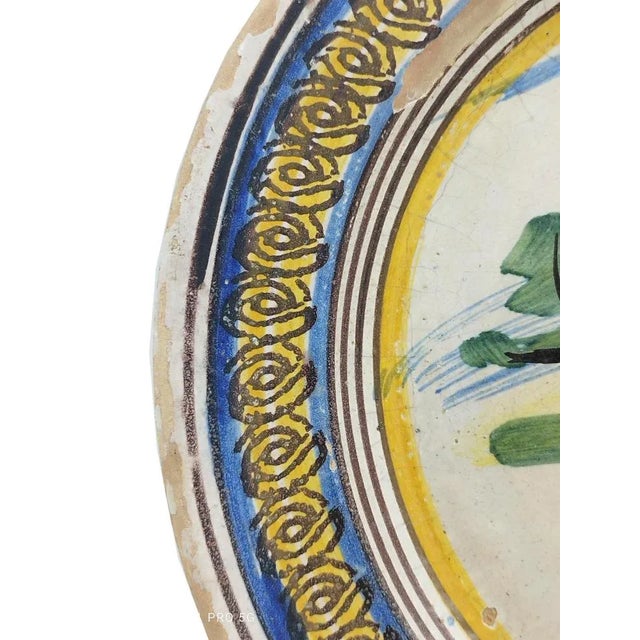 Antique Decorated Vietri Ceramic Dish, Napoli, Italy, 1900s For Sale - Image 10 of 11