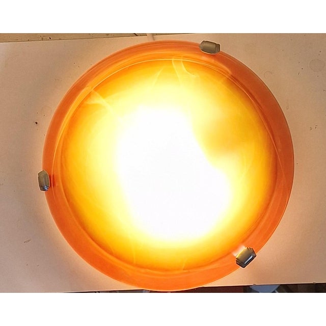 2000 - 2009 Vintage Ceiling Lamp with Orange Marbled Glass Shade by Brilliant-Leuchten, 2000s For Sale - Image 5 of 8