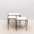 Set of 3 Nesting Tables in White Shagreen and Mother of Pearl With Bronze Patina Brass by R&y Augousti For Sale In Los Angeles - Image 6 of 11